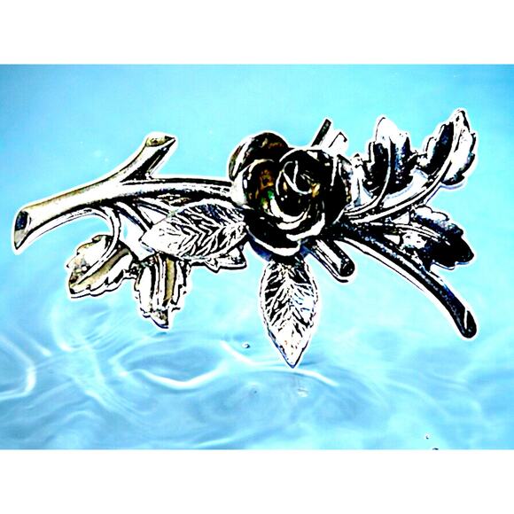 CORO Pegasus Silver Tone 2" Flower Floral Brooch Pin Retro Coquette Vintage - Picture 4 of 15